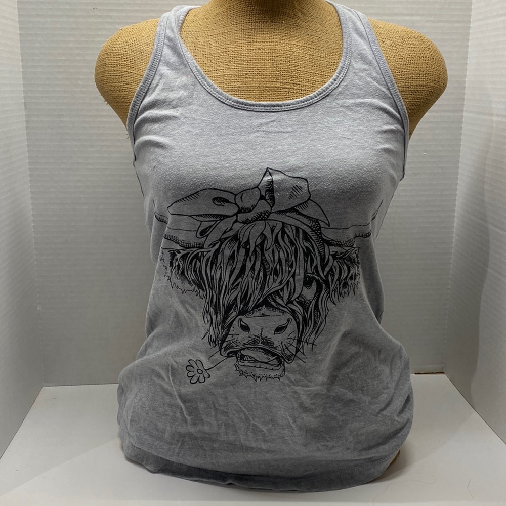 Highland cow tank top